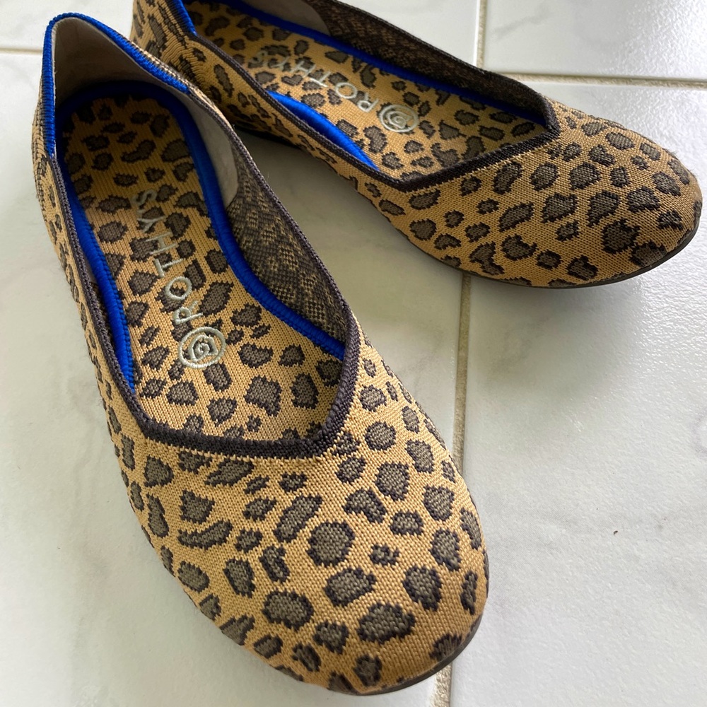 Rothy’s round toe “The Flat” in cheetah print